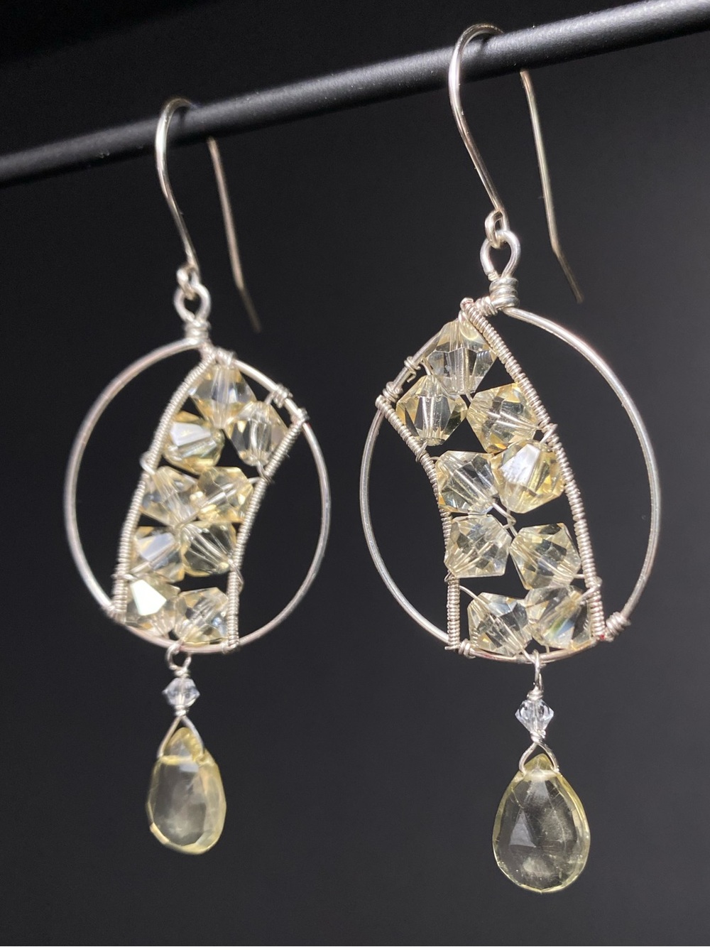 Sterling Silver Lemon Quartz Drop Earrings
